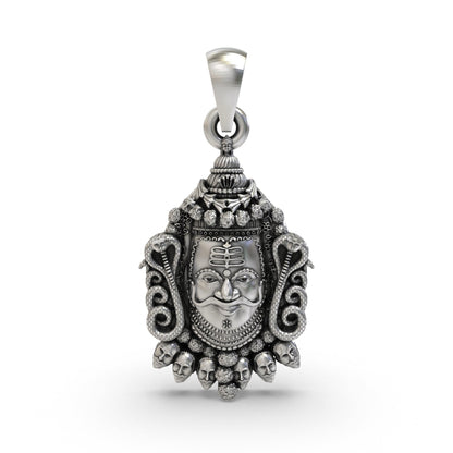 Silver Mahakal Pendant WIth Chain