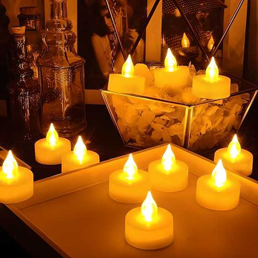 New Battery Operated LED Candle Diya Decorative Lights Pack of 12 for Diwali