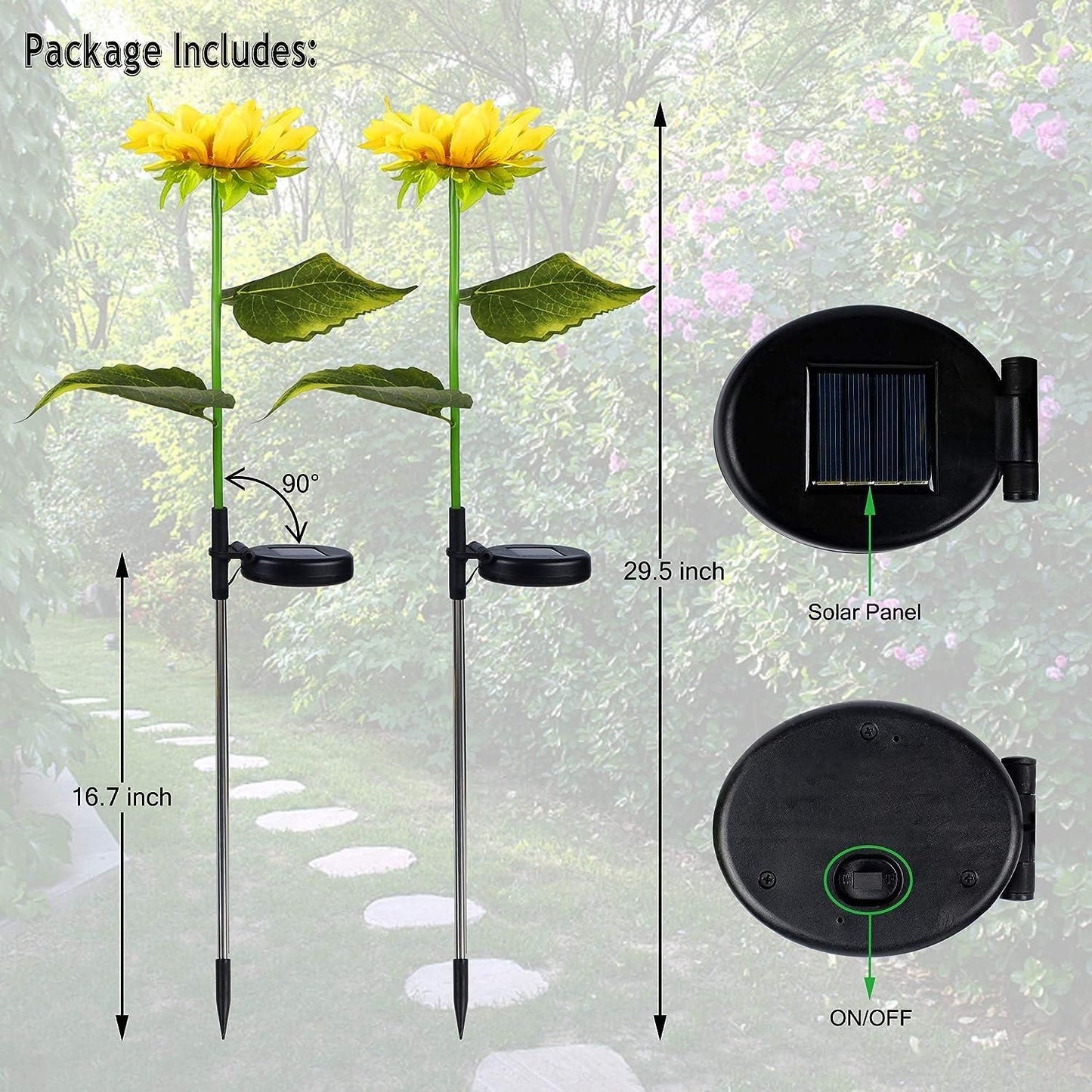 New Sunflower Solar Powered Light (Pack of 2)-Diwali