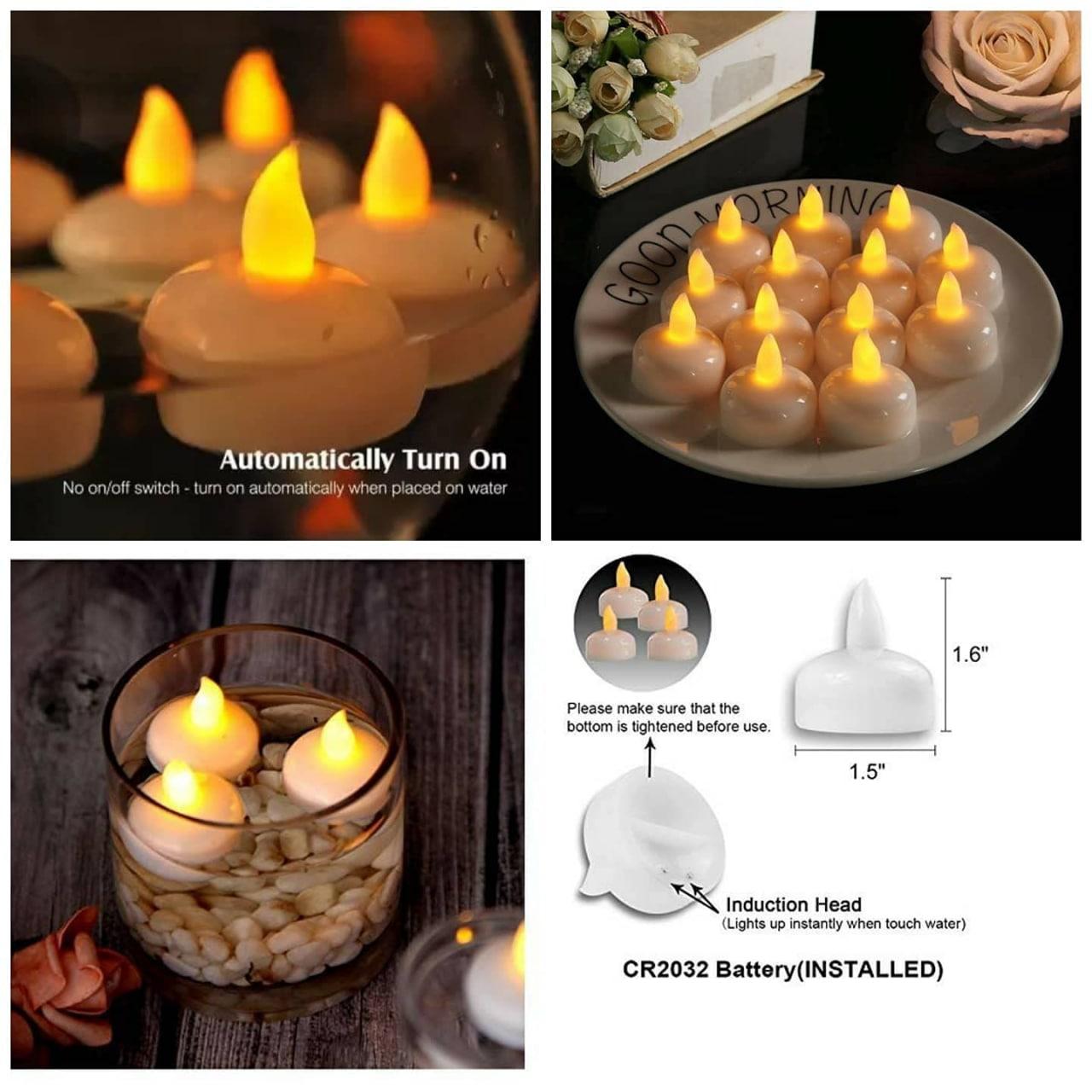 New Battery Operated LED Candle Diya Decorative Lights Pack of 12 for Diwali