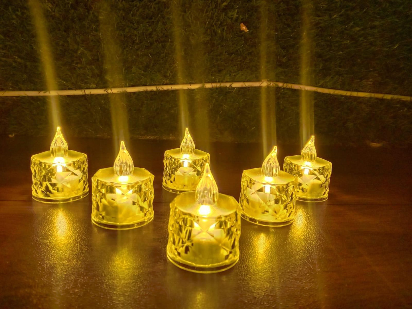 Flameless and Smokeless Decorative Crystal Candles (4 Pieces)-Diwali