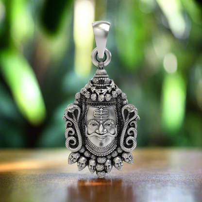 Silver Mahakal Pendant WIth Chain